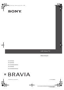 Mode d’emploi Sony Bravia KLV-52V550A Téléviseur LCD