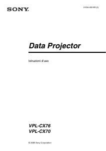 Manuale Sony VPL-CX70 Proiettore