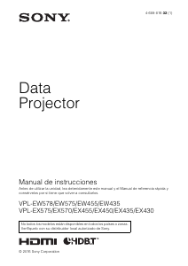 Manual de uso Sony VPL-EX450 Proyector