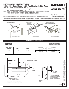 Manual SARGENT 1431 Door Closer