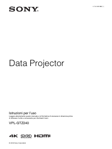 Manuale Sony VPL-GTZ240 Proiettore