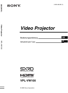 Manuale Sony VPL-VW100 Proiettore
