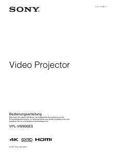 Bedienungsanleitung Sony VPL-VW890ES Projektor