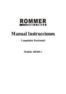 Manual de uso Rommer BD 60 Congelador