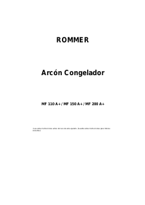 Manual de uso Rommer MF 110 Congelador
