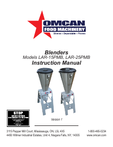 Handleiding Omcan LAR-15PMB Blender