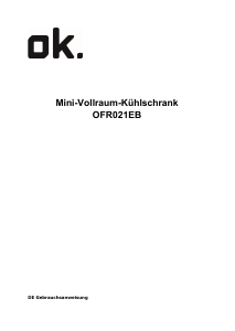Bedienungsanleitung OK OFR 021 E B Kühlschrank