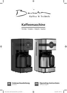 Bedienungsanleitung Barista 15194 Kaffeemaschine