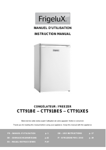 Manual de uso Frigelux CTT91XES Congelador