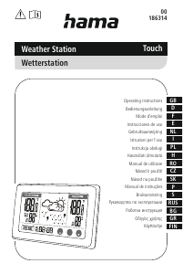 Manual Hama 00186314 Touch Estação meteorológica