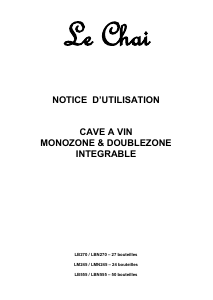 Mode d’emploi Le Chai LM245 Cave à vin