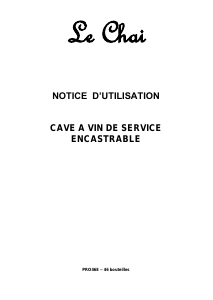 Mode d’emploi Le Chai PRO46E Cave à vin