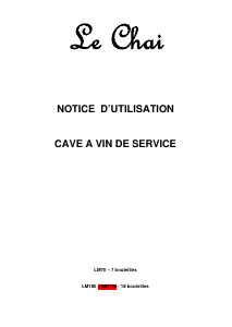 Bruksanvisning Le Chai LM180 Vinkyl