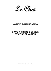 Bruksanvisning Le Chai LTN895 Vinkyl