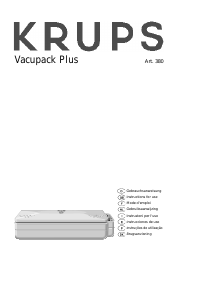 Manual Krups 380 Vacupack Plus Máquina vácuo