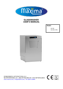 Manual Maxima HQ 350 Glasswasher