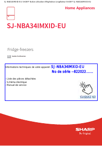 Mode d’emploi Sharp SJ-NBA34IMXID-EU Réfrigérateur combiné