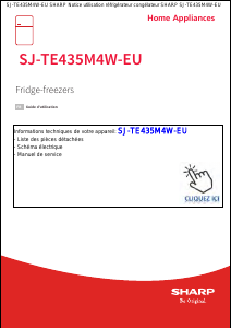 Mode d’emploi Sharp SJ-TE435M4W-EU Réfrigérateur combiné