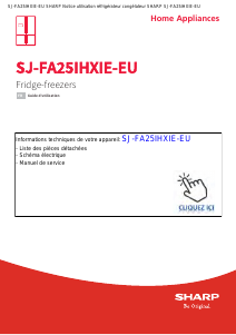 Mode d’emploi Sharp SJ-FA25IHXIE-EU Réfrigérateur combiné