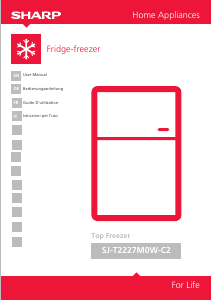Mode d’emploi Sharp SJ-T2227M0W-C2 Réfrigérateur combiné