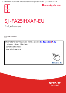 Mode d’emploi Sharp SJ-FA25IHXAF-EU Réfrigérateur combiné