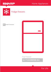 Mode d’emploi Sharp SJ-T1253M5W-EU Réfrigérateur combiné