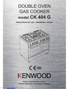 Bruksanvisning Kenwood CK 404 G Spis