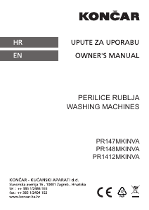 Priručnik Končar PR147MKINVA Stroj za pranje rublja