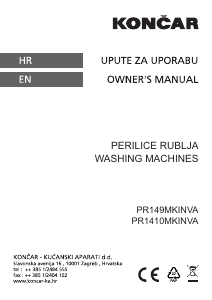 Bruksanvisning Končar PR149MKINVA Tvättmaskin