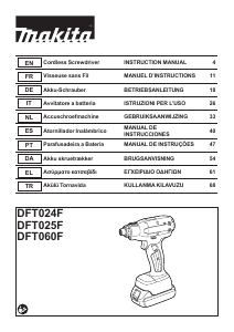 Kullanım kılavuzu Makita DFT025F Tornavida