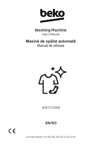 Manual BEKO WUE7512XAW Mașină de spălat