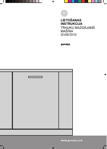 Rokasgrāmata Gorenje GV561D10 Trauku mašīna