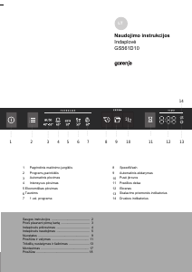 Vadovas Gorenje GV561D10 Indaplovė