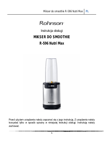 Instrukcja Rohnson R-596 Nutri Max Blender