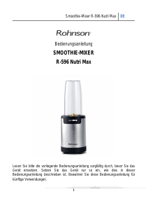 Bedienungsanleitung Rohnson R-596 Nutri Max Standmixer