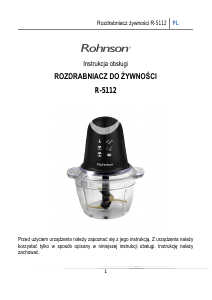 Instrukcja Rohnson R-5112 Rozdrabniacz kuchenny