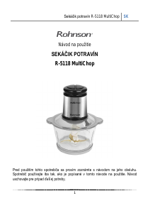 Návod Rohnson R-5118 MultiChop Sekáč
