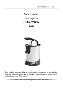 Návod Rohnson R-411 Odšťavovač citrusov
