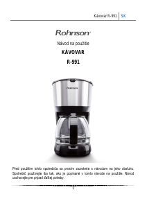 Návod Rohnson R-991 Kávovar