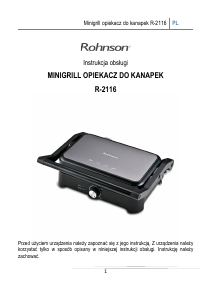 Instrukcja Rohnson R-2116 Kontakt grill