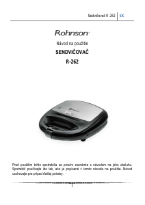 Návod Rohnson R-262 Kontaktný gril
