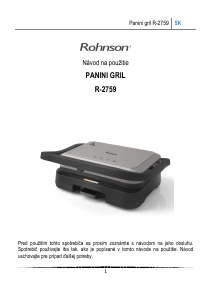 Návod Rohnson R-2759 Kontaktný gril
