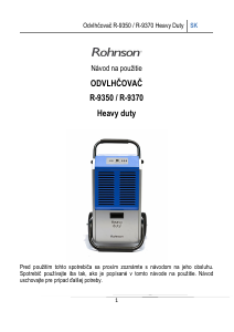Návod Rohnson R-9370 Odvlhčovač