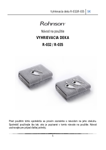 Návod Rohnson R-032 Vyhrievaná deka