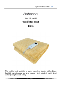 Manuál Rohnson R-033 Elektrická deka