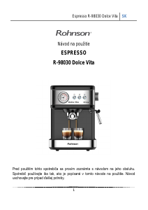 Návod Rohnson R-98030 Dolce Vita Presovač