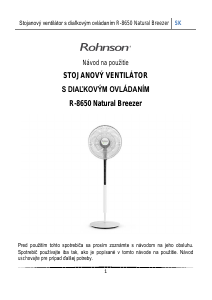 Návod Rohnson R-8650 Natural Breezer Ventilátor