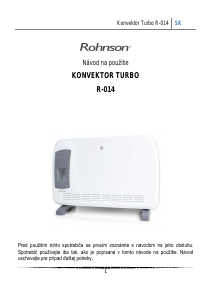 Návod Rohnson R-014 Ohrievač