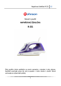 Manuál Rohnson R-331 Žehlička