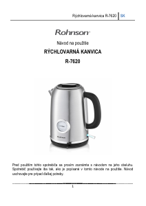 Návod Rohnson R-7620 Kanvica